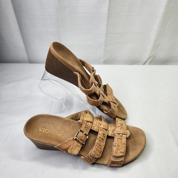 Vionic Size 6 Womens Park Radia Open Toe Synthetic Triple Strap Wedge Sandals - Picture 1 of 11